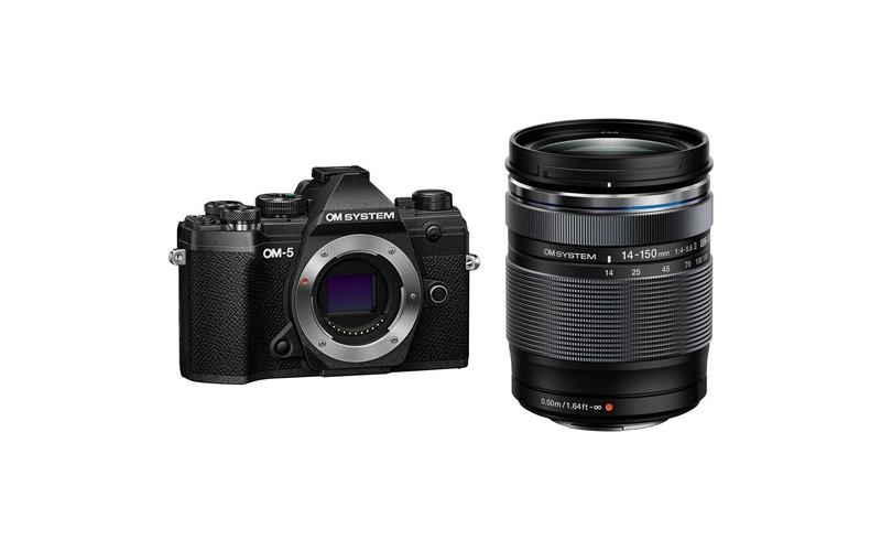 olympus om system om-5 digital camera + 14-150mm f4-5.6 ii lens (black)