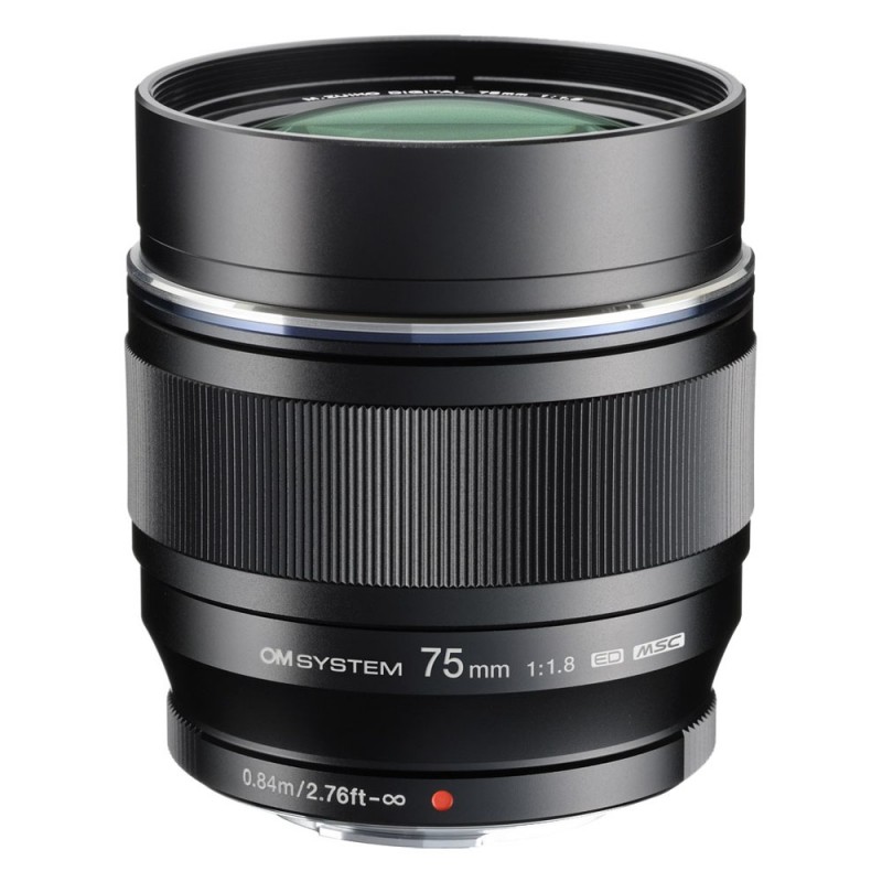 olympus om system 75mm f/1.8 m.zuiko digital ed lens (black)