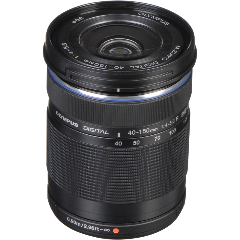 om system m.zuiko digital ed 40-150mm f/4.0-5.6 r lens (black) (white box)